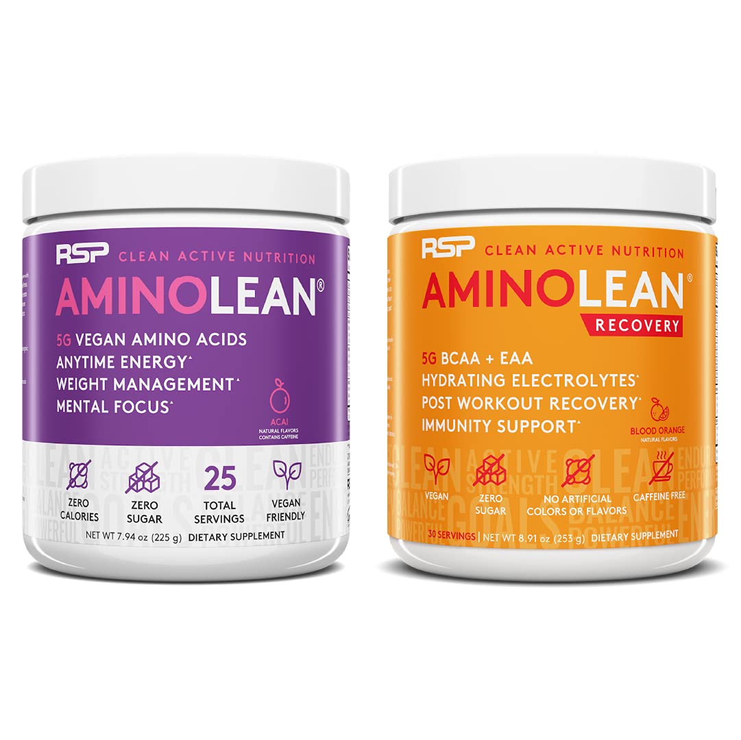 RSP NUTRITION Vegan AminoLean Pre Workout Energy (Acai 25 Servings) with AminoLean RSP NUTRITION uk supplements