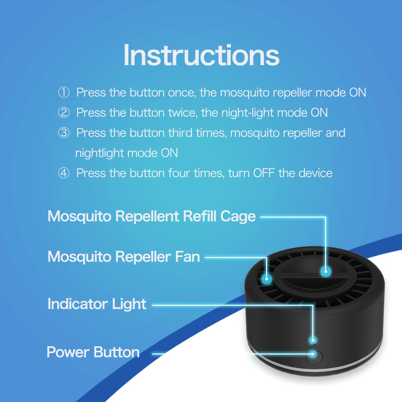 Rechargeable Mosquito Repeller Outdoor Patio Bug Insect Repellent Indoor RibRave uk supplements