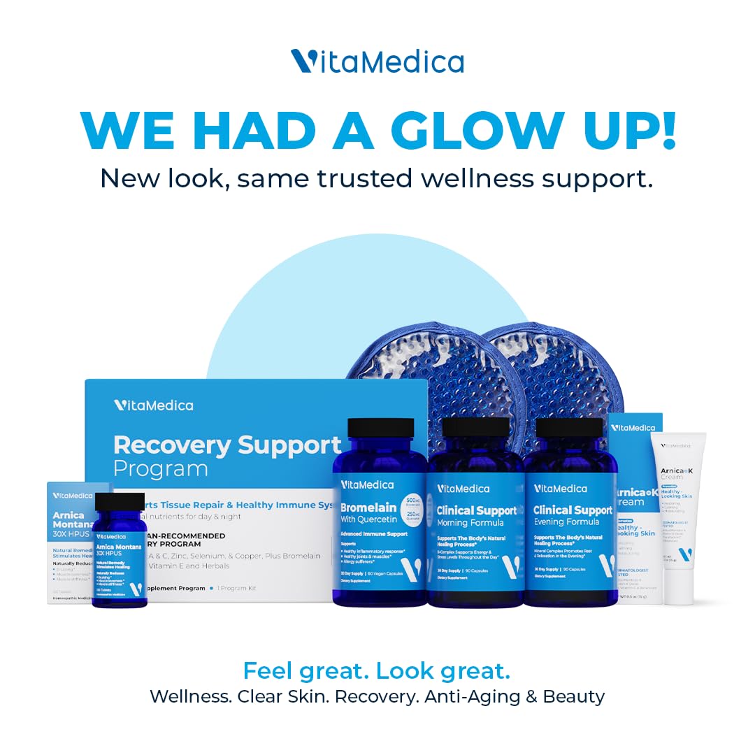 VitaMedica | Ultimate Recovery Bundle | Surgery Prep | Wound Healing | Supplements | Arnica K Oxide Cream | Hot Cold Packs | 30 Day Supply | Arnica Montana | Bromelain | Vitamin A | B Complex VitaMedica uk supplements