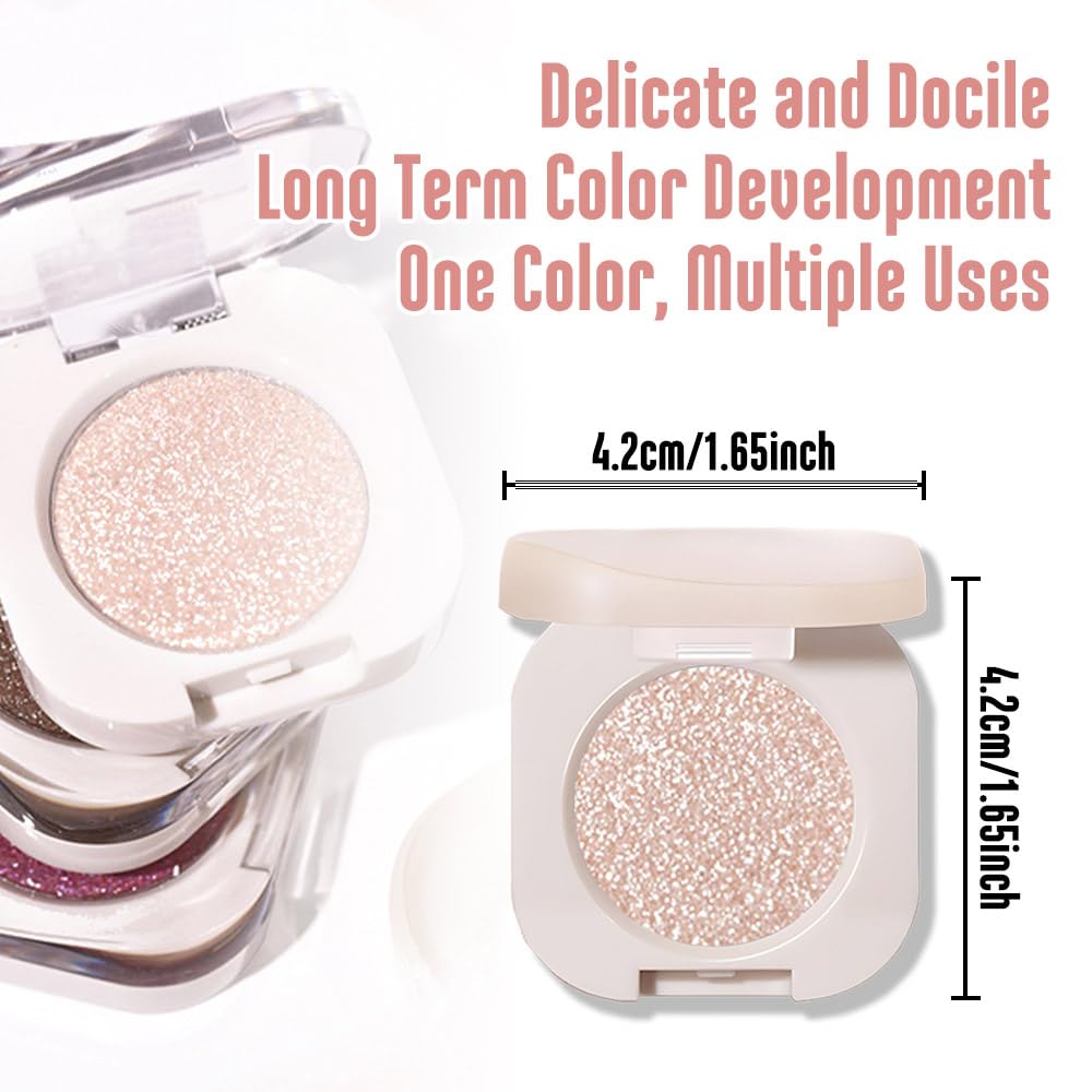 FeiCuiYun Glitter Shimmer Sparkle Eye Shadow Palette Makeup for Older Women, Pearl White Silver Glitter Shimmer Metallic Holographic Iridescent Cream Iridescent Single Monochrome Eyeshadow Makeup, 11 FeiCuiYun uk supplements