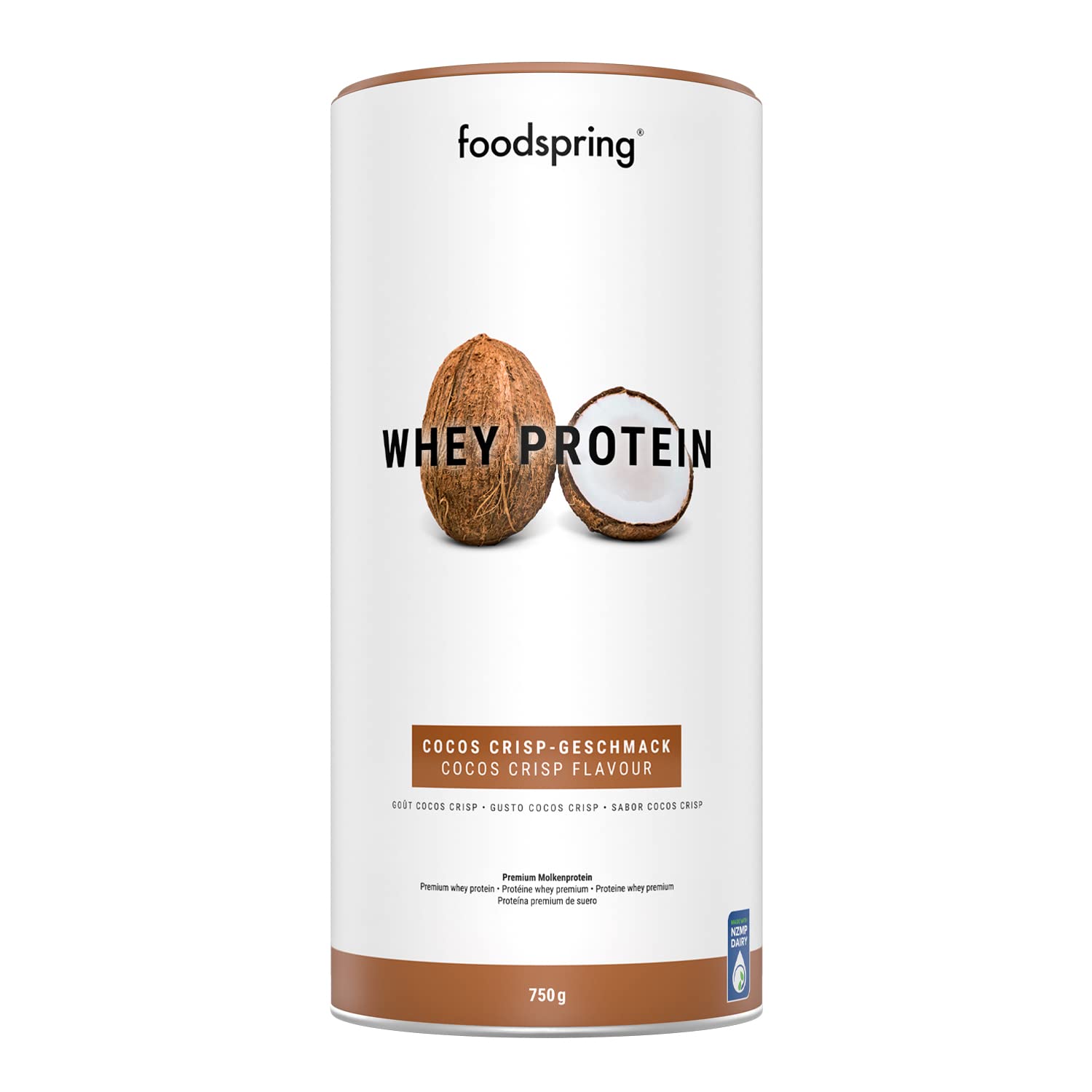 foodspring Whey Protein Powder Coconut – with 23g Protein for Muscle Building, Perfect Solubility, Made from Pasture Milk, Rich in BCAAs & EAAs - 750g foodspring uk supplements