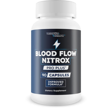 Blood Flow Nitrox Pro Plus - Improved Formula - Our Best Blood Circulation Supplements For Men - Vasodialators - Increase Blood Flow Care Blood Circulation Supplement Blood Flow Supplement For Men True You Health uk supplements