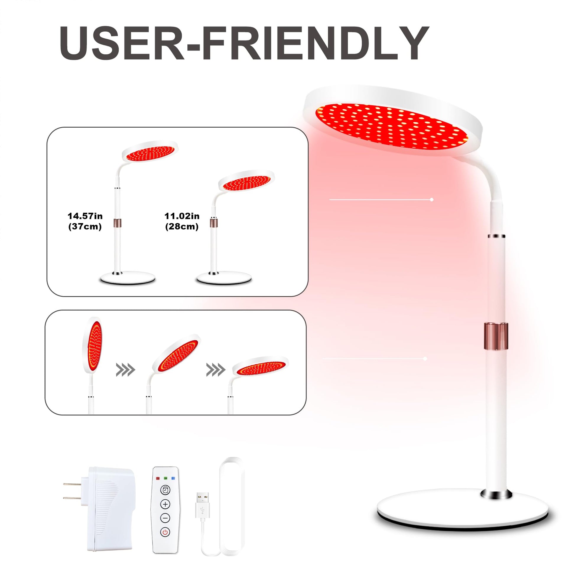 Red Light Lamp with Base, 660nm Red Light & 850nm Near Infrared Red Light Lamp with Timer Devowellte uk supplements