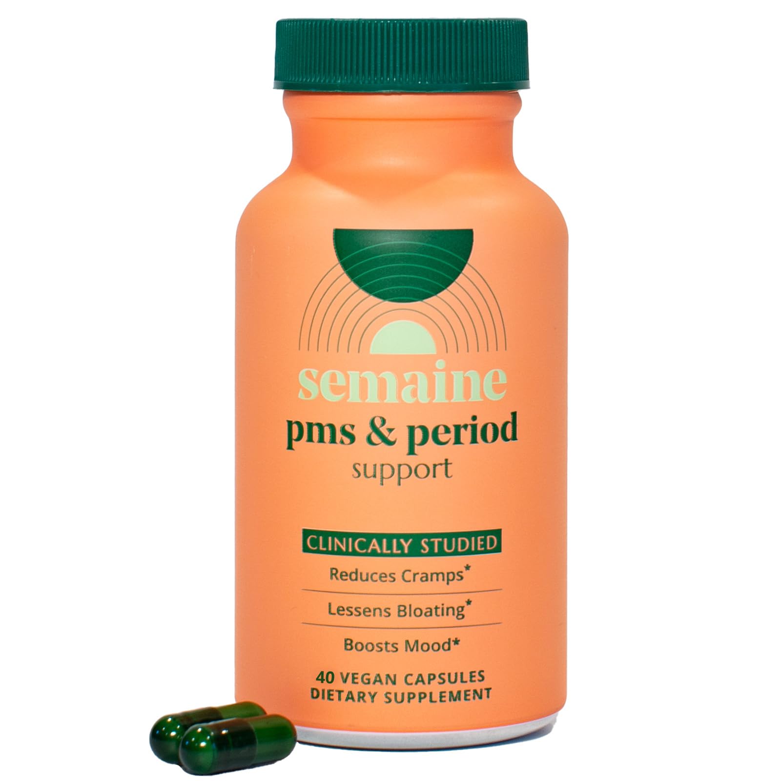 PMS & Period Relief - Menstrual Cramp Relief: No More Period Cramps, Mood Swings, or Bloating. PMS Supplement for Happy Hormones and Period Relief. (40 Count) Semaine uk supplements