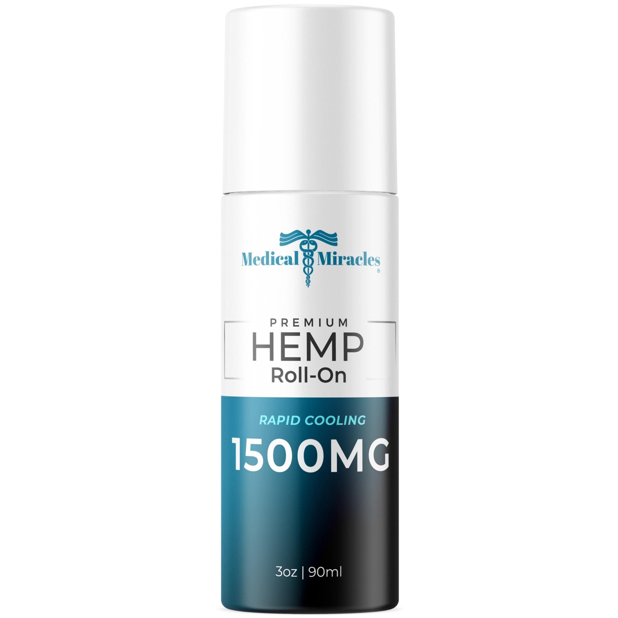 Medical Miracles New Hemp Oil Roll On - Ideal for Muscles, Hips, Joints, Neck, Back, Elbows, Fingers, Hands, and Knees (1500mg Roll-On) Medical Miracles uk supplements