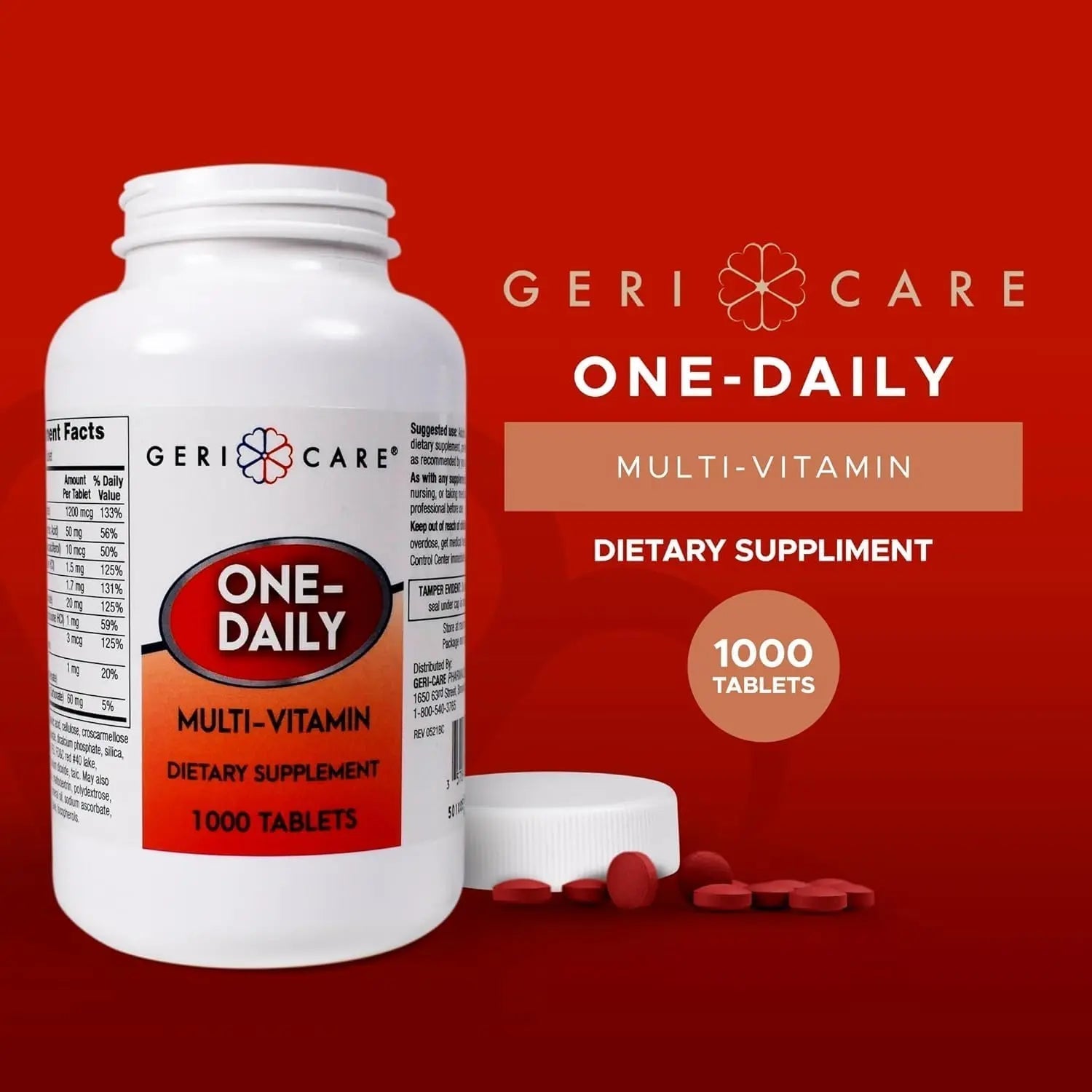 GeriCare Multivitamin Supplement Tablets, (Bottle of 1000) GeriCare uk supplements