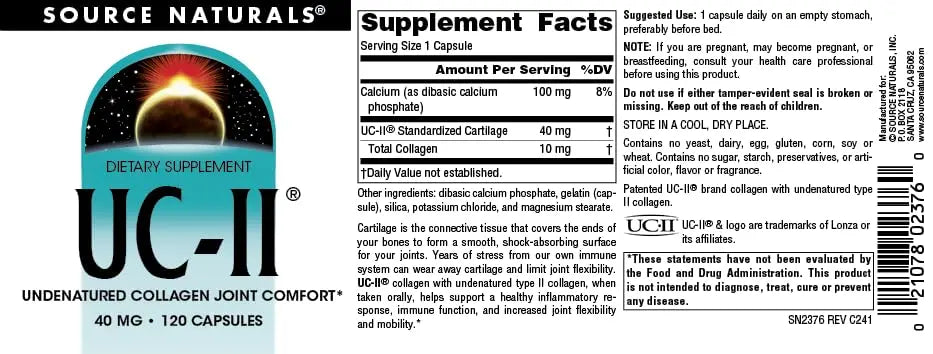 Source Naturals UC-II, Undenatured Collagen Joint Comfort Source Naturals uk supplements