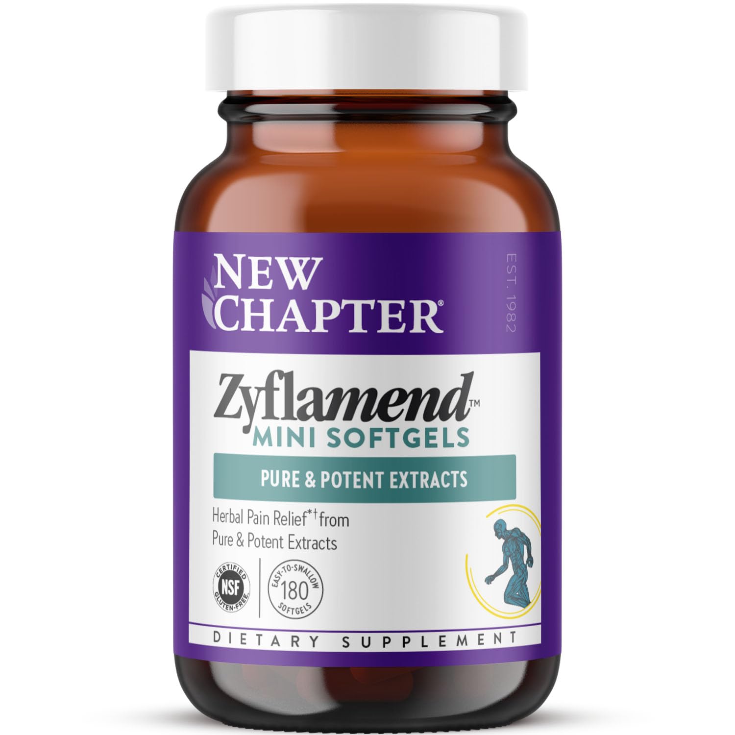 New Chapter Zyflamend™ Mini Softgels, Joint Supplement & Herbal Pain Relief – with Turmeric, Ginger & Green Tea - for Healthy Inflammation Response, Mobility & Flexibility, 180 mini softgels New Chapter uk supplements