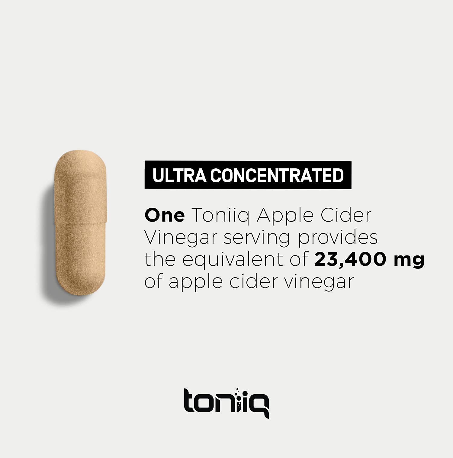 Toniiq 20% Acetic Acid Ultra High Strength Non-GMO Apple Cider Vinegar Capsules Toniiq uk supplements