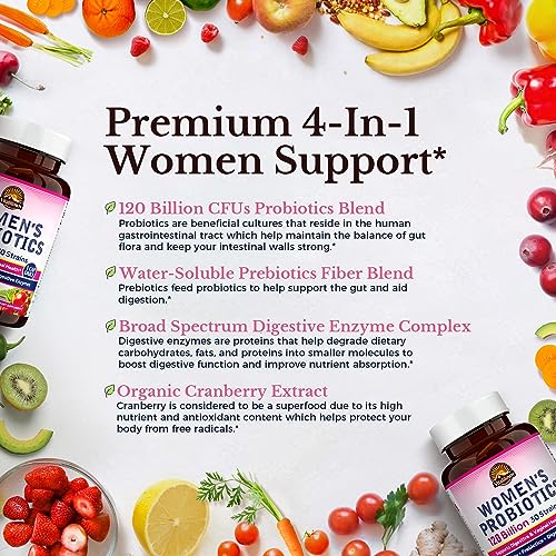 VITALITOWN Women's Probiotics 120 Billion CFUs 1 Daily, 30 Strains, with Prebiotics VITALITOWN uk supplements