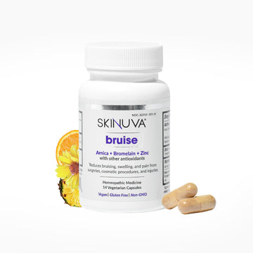 Skinuva® Bruise - Supplement for Bruising and Swelling - A Homeopathic Bruise Remedy Formulated with Arnica, Bromelain & Zinc - 14 Capsules (7-Day Treatment) Skinuva uk supplements