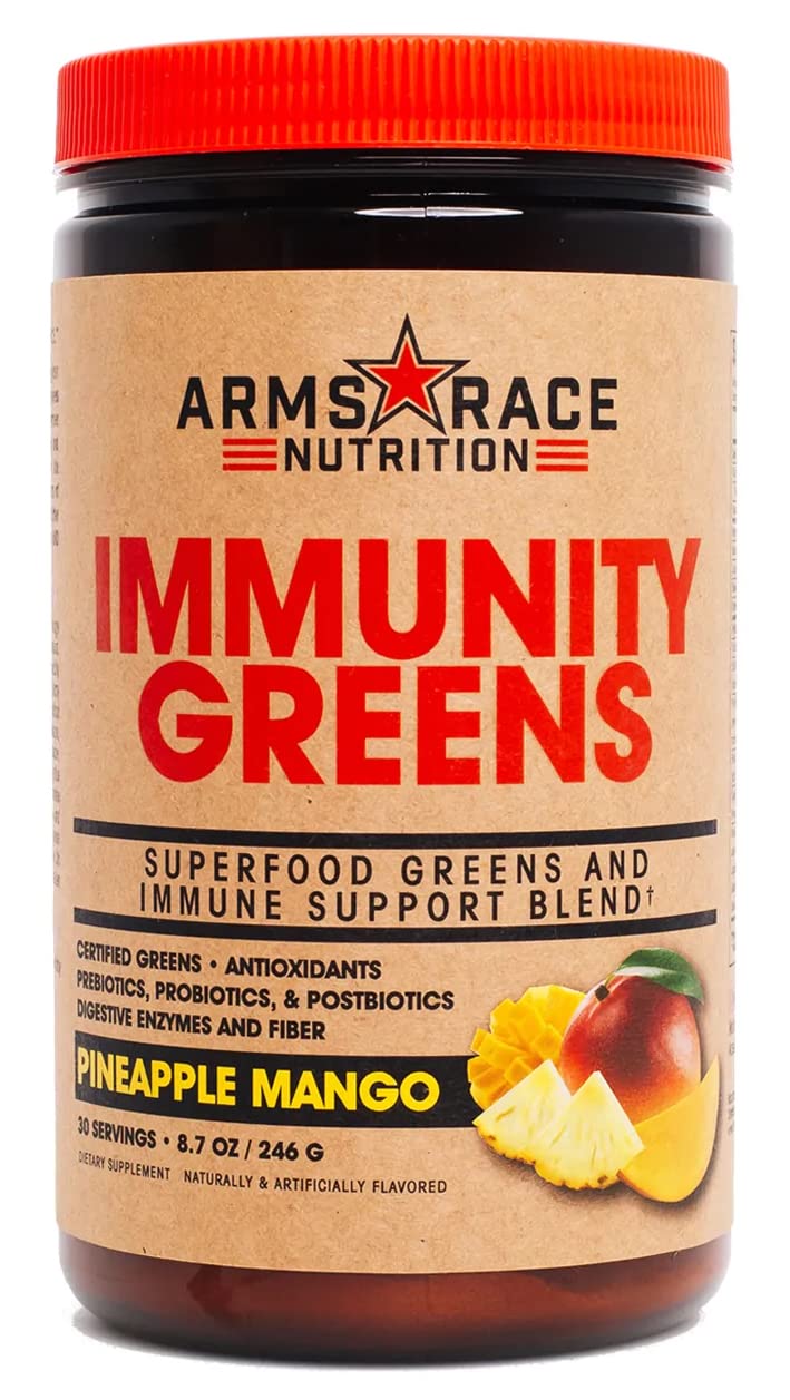 Arms Race Nutrition Immunity Greens Superfood Greens and Immune Support Blend - 9.2 oz. (30 Servings) (Pineapple Mango) Arms Race Nutrition uk supplements