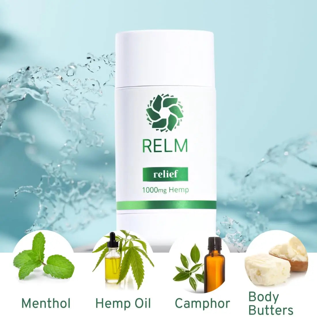 Hemp Relief Stick - Hemp Oil, Menthol & Camphor, Fast-Acting Relief for Muscles, Joints and Nerves - 3 oz Relm Wellness uk supplements