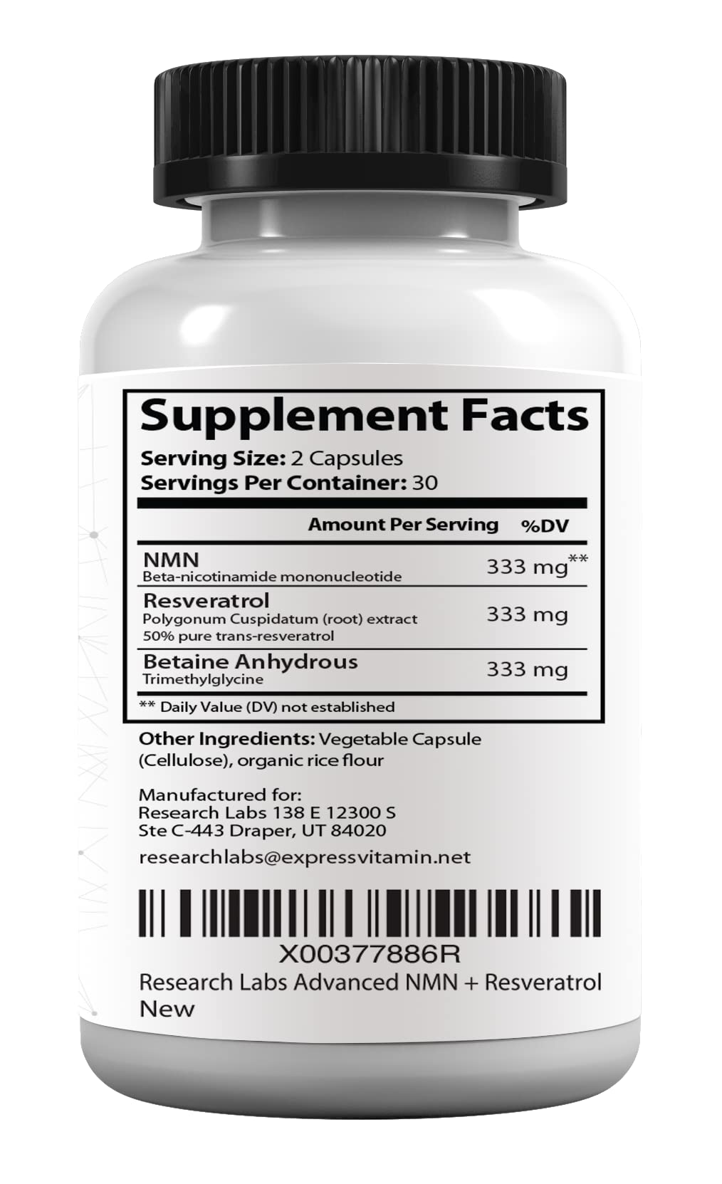 Research Labs Advanced NMN Resveratrol & Betaine (TMG) Longevity Formula – NAD Cellular Energy, Healthy Aging, Metabolic Support – Advanced Science Supplement – Made in USA NAD Supplement Booster Research Labs uk supplements