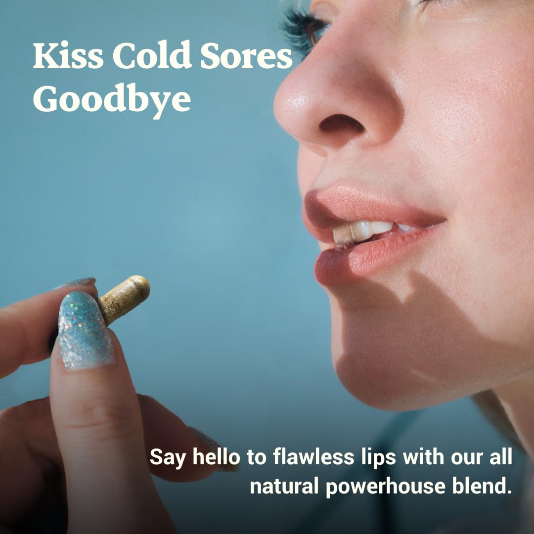 L-Lysine Cold Sore Treatment For Lips With Immune Support - L Lysine 1000mg Capsules, Chaga, Bee Propolis, Vitamin C, Zinc & Licorice Root Extract - Non-GMO, Vegetarian, Ideal Wellness uk supplements