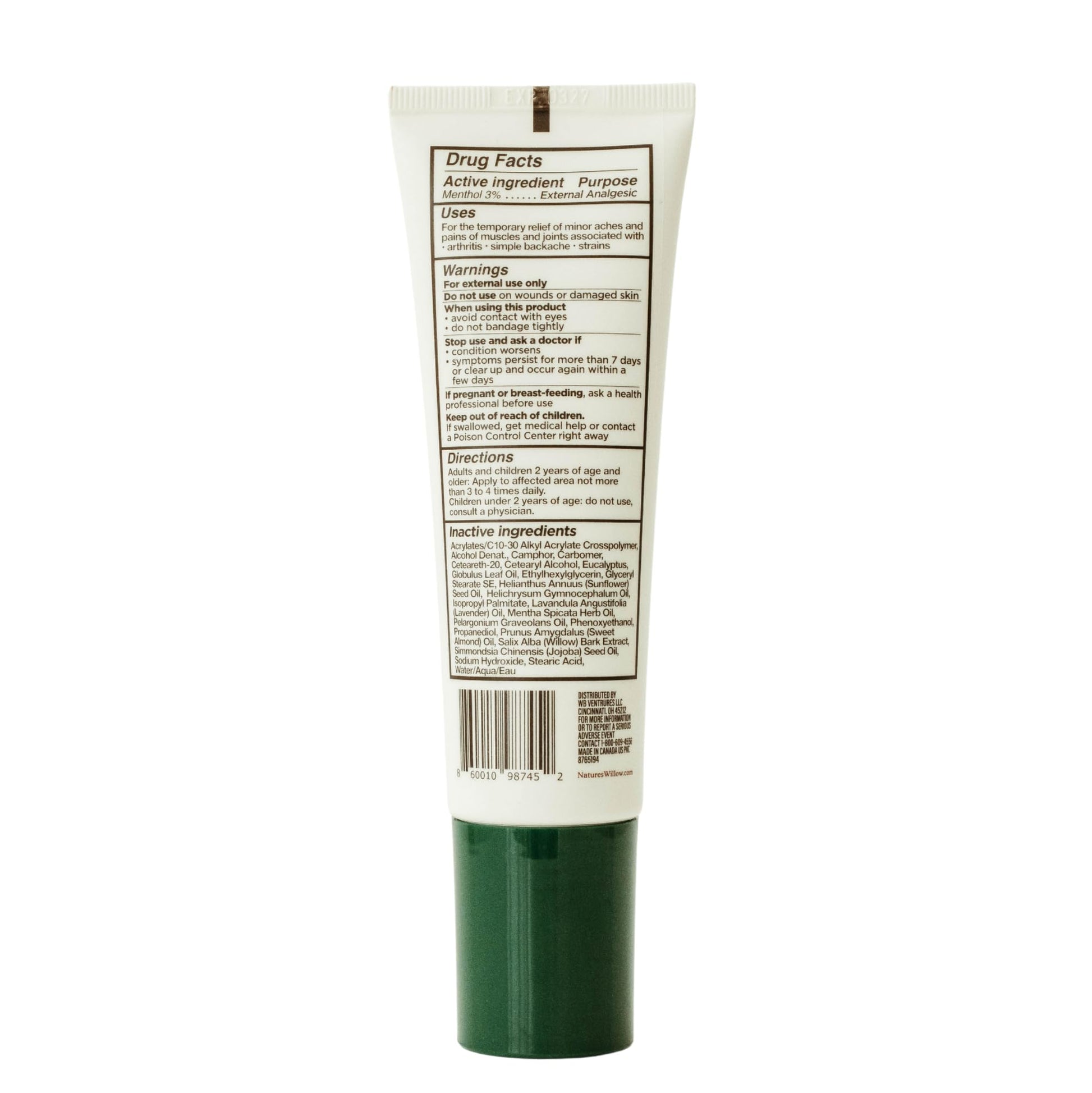 NEW Nature's Willow ROLL-ON Pain Relief | Fast-Acting, No-Mess Relief for Back, Neck, Knees & Joints | Willow Bark & Menthol | Clean, Fresh Scent | No Dyes or Artificial Fragrance | 3.1 fl oz | 3-Pack Nature's Willow uk supplements