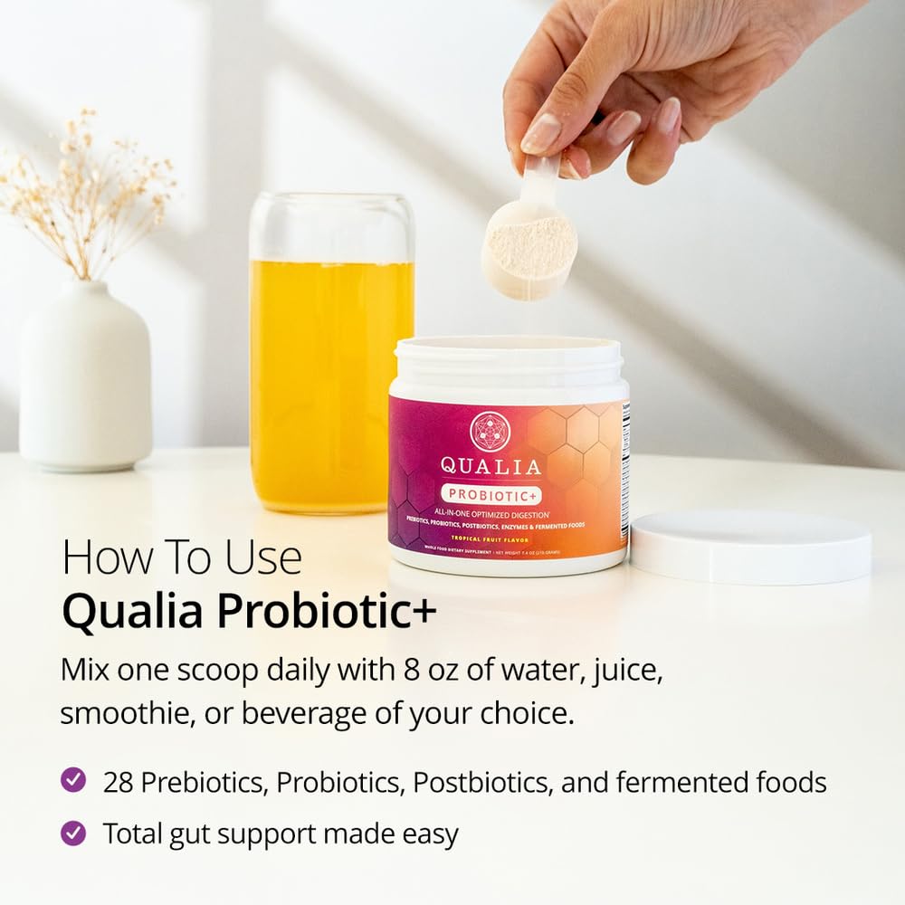 Qualia Probiotic - 28 Science-Backed Spore Probiotics, Prebiotics, and Postbiotics. Total Gut Support. Soothes Digestive discomfort. Ethically sourced. Promotes Akkermansia Growth. 1 Month Supply QUALIA LIFE SCIENCES uk supplements