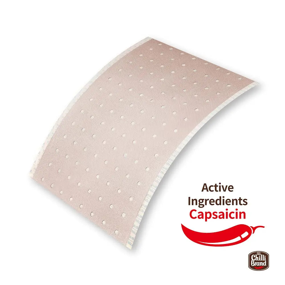 Chilli Brand Large Size Plaster Porous Capsicum Heat Patch for Arthritis & Back Muscle Knee Gout Neck Pain - Extra Strength Pain Relief Plaster, 7" x 4.5" (Size: L, 12 Sheets) POROUS-CAPSICUM-PLASTER uk supplements