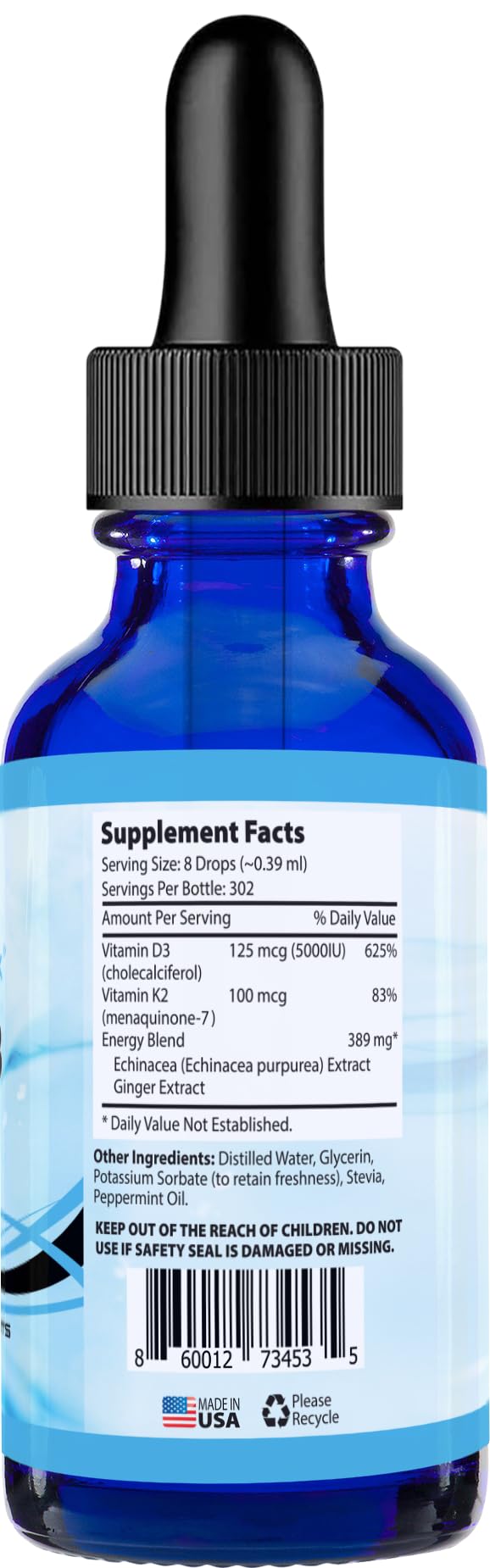Absonutrix Vitamin D3 K2 Drops, 390mg, 4 Oz Liquid, 302 Servings, Made in USA, Quick Absorption, Quality Potent Ingredients, Non-GMO, GMP Certified, Cruelty-Free Products, Bone Strength Supplements Absonutrix uk supplements