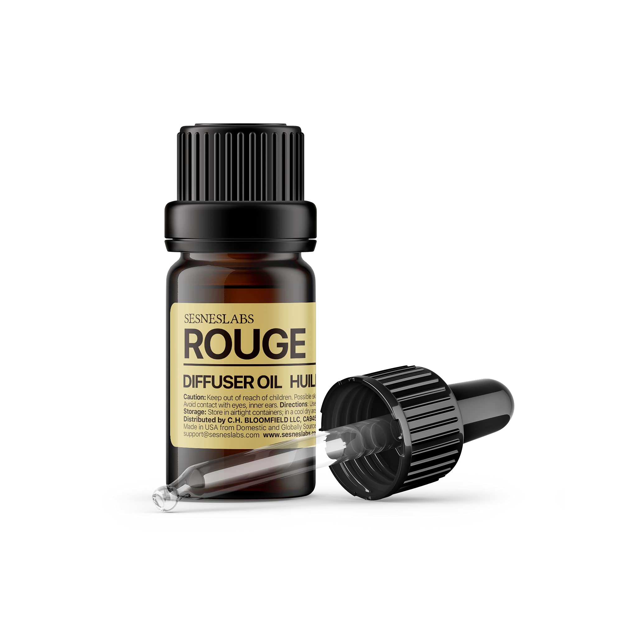 Rouge Diffuser Oil, Ambroxan Molecule-Based Scent, Saffron, Jasmine, Cedarwood Essential Oils Blend sesneslabs uk supplements