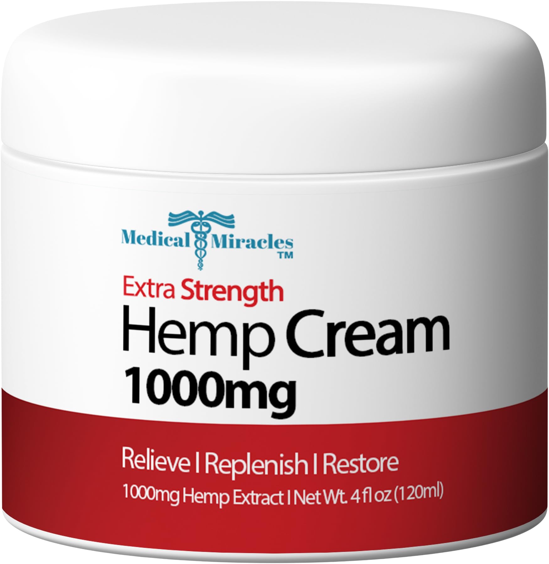 Medical Miracles Hemp Cream - Ideal for Hips, Joints, Neck, Back, Elbows, Fingers, Hands, and Knees (1000mg) Now NEW 4OZ Size Medical Miracles uk supplements