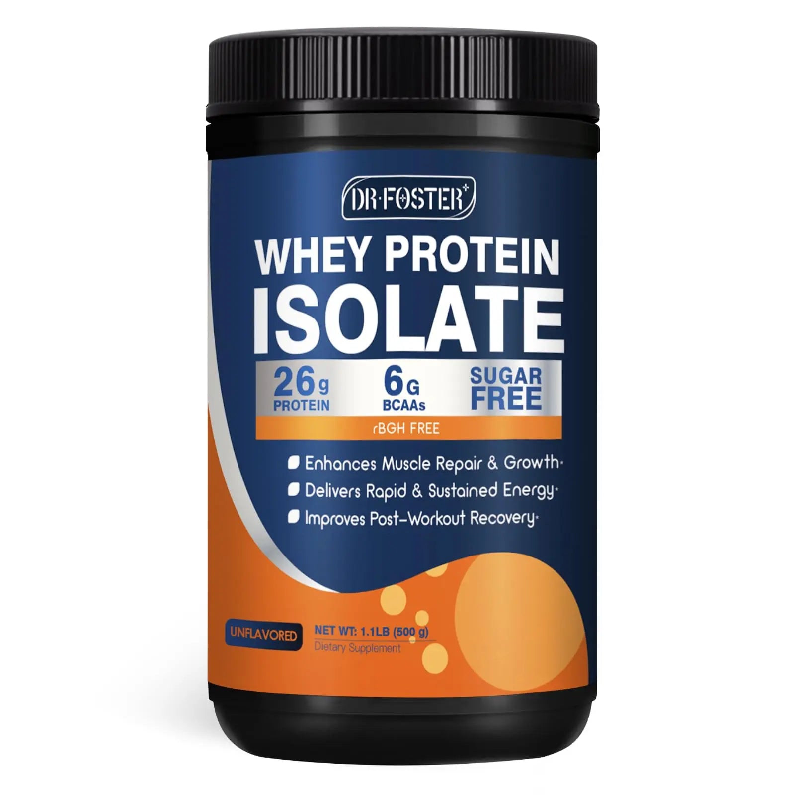 DRFOSTER Whey Protein Powder Isolate - Unflavored, Grass-Fed, 26g Protein & 6g BCAAs for Muscle Growth & Recovery DRFOSTER uk supplements