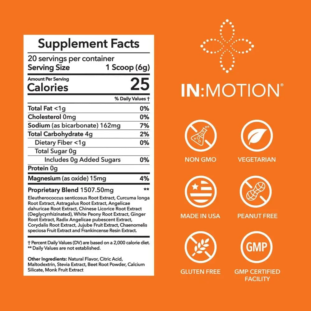 in:TotalWellness - in:Motion Natural Herbal Formula, 20 Serving Pouch, Corydalis, Tumeric, Ginger + 9 More ADAPTOGEN Herbs, Citrus Berry Flavor, 1 Count INTotalWellness uk supplements