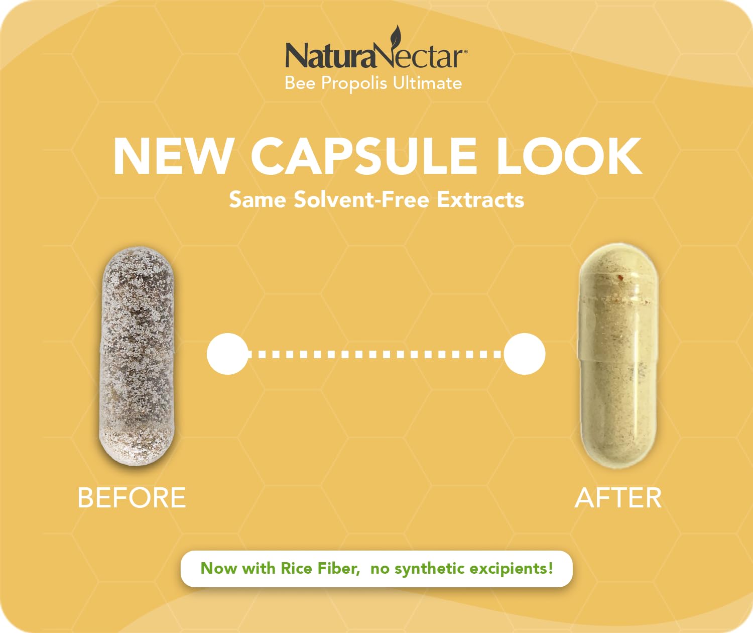 NaturaNectar - Ultimate Bee Propolis Capsules - NSF Contents Certified -Brazilian Red, Brown, & Green - Gluten-Free Supplement with Flavonoids - Naturally Sourced Through Ethical Beekeeping (60pcs.) NaturaNectar uk supplements