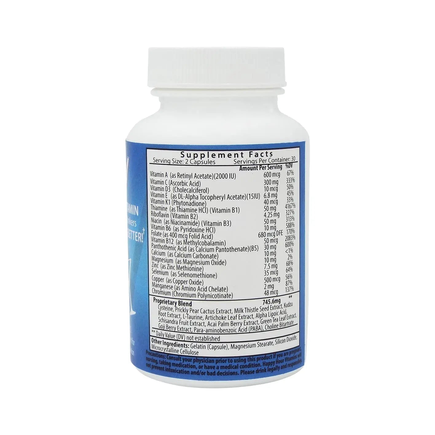 Happy Hour Vitamins Bottle - Multivitamin Formulated for Better Mornings – Live & Feel Better with Milk Thistle, Prickly Pear Cactus Happy Hour Vitamins uk supplements