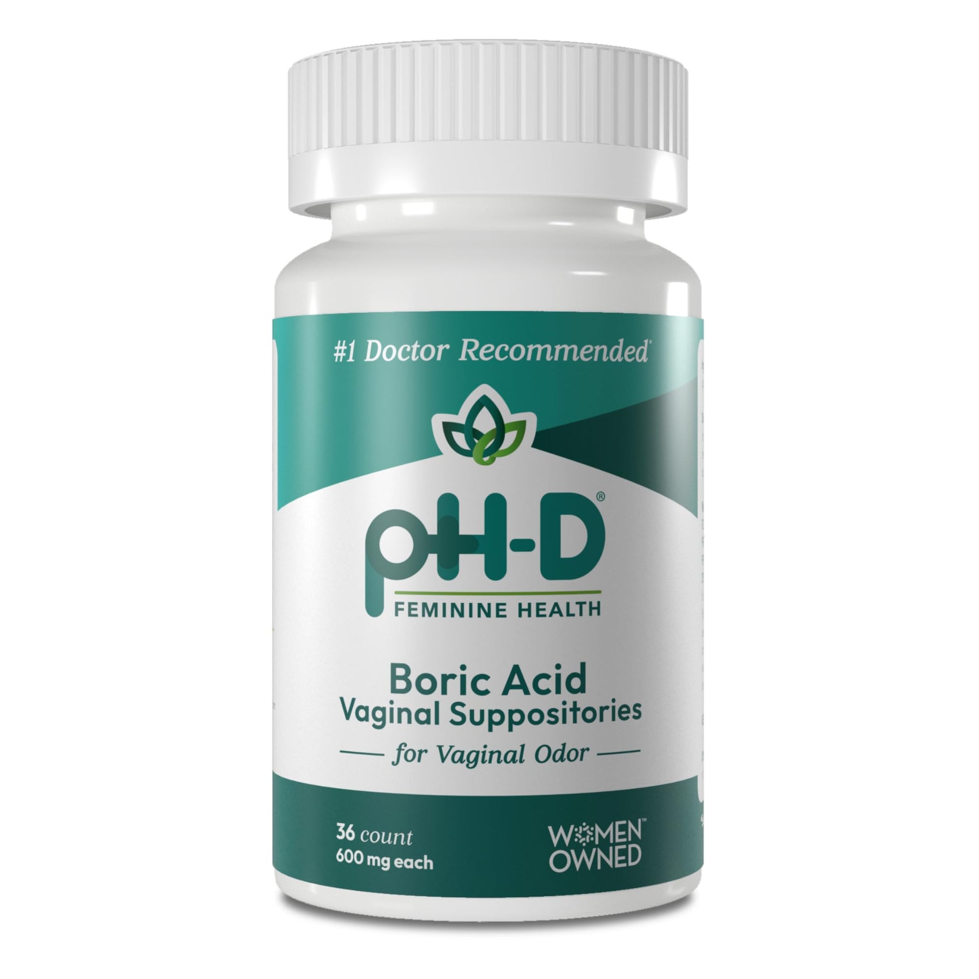 pH-D Feminine Health - 600 mg Boric Acid Suppositories - Woman Owned - for Vaginal Odor Use - 36 Count pH-D Feminine Health Support uk supplements