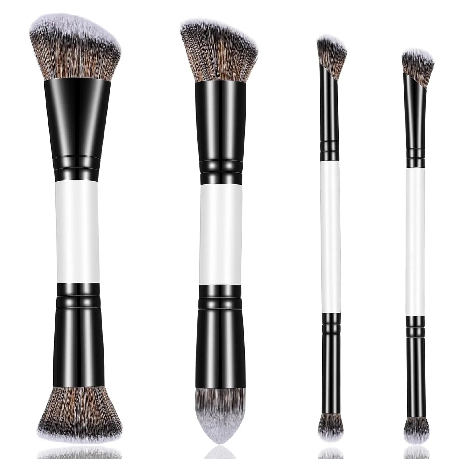 KFHENSOM 4PCS Foundation Contour Conceal Brush Set Dual-Ended Makeup Brushes Set Professional Powder Blush Concealer Eyeshadow Kabuki Foundation Brush Kit for Liquid Loose Powder Cream KFHENSOMR uk supplements