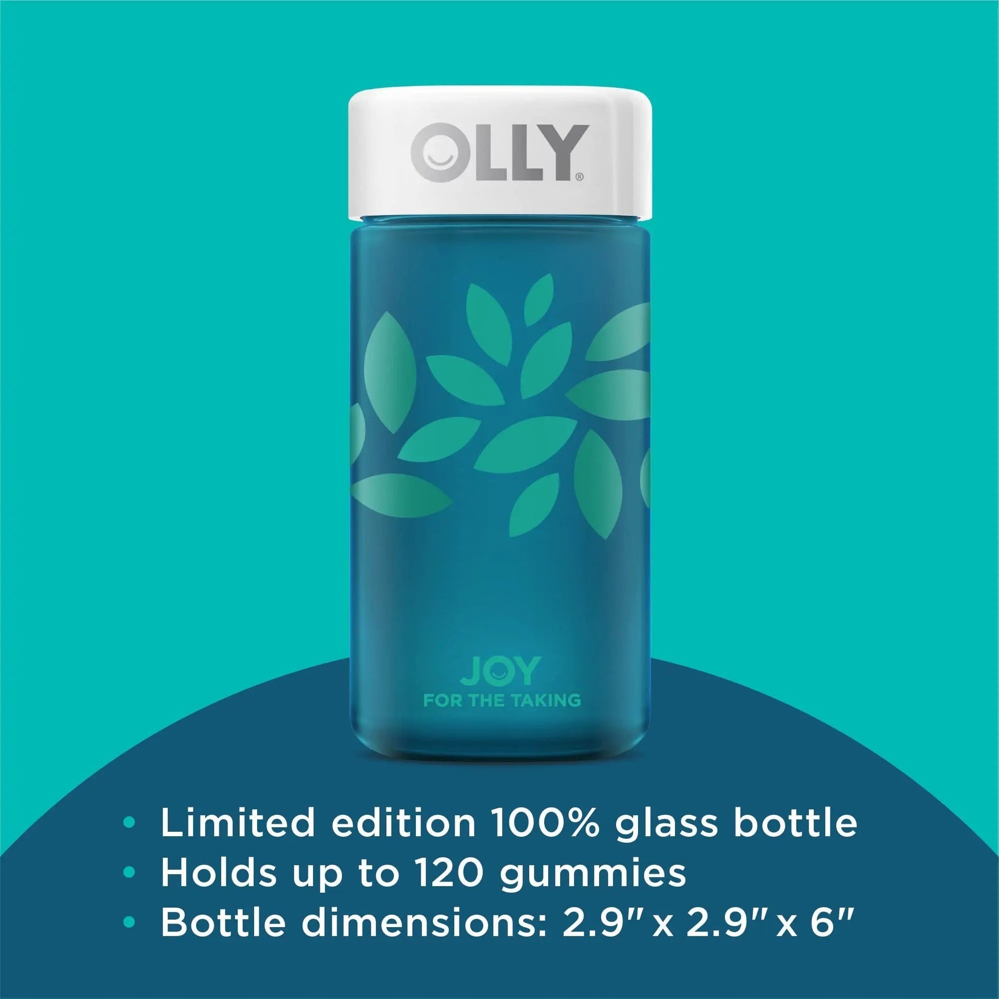 OLLY Joy Jar Gift, Easy Refillable Glass Bottle Vitamin Container, Holds Up to 120 Vitamin Gummies OLLY uk supplements