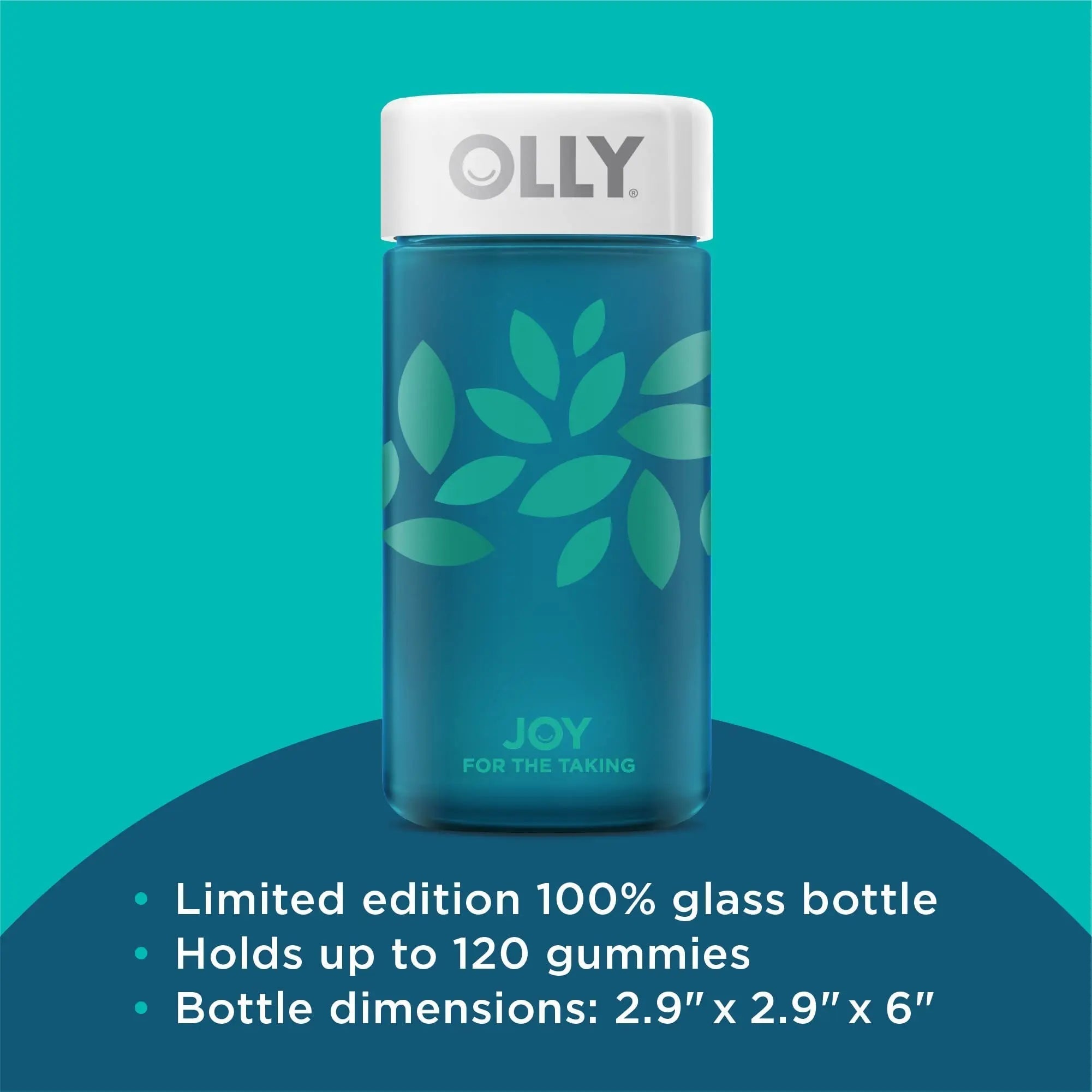 OLLY Joy Jar Gift, Easy Refillable Glass Bottle Vitamin Container, Holds Up to 120 Vitamin Gummies OLLY uk supplements