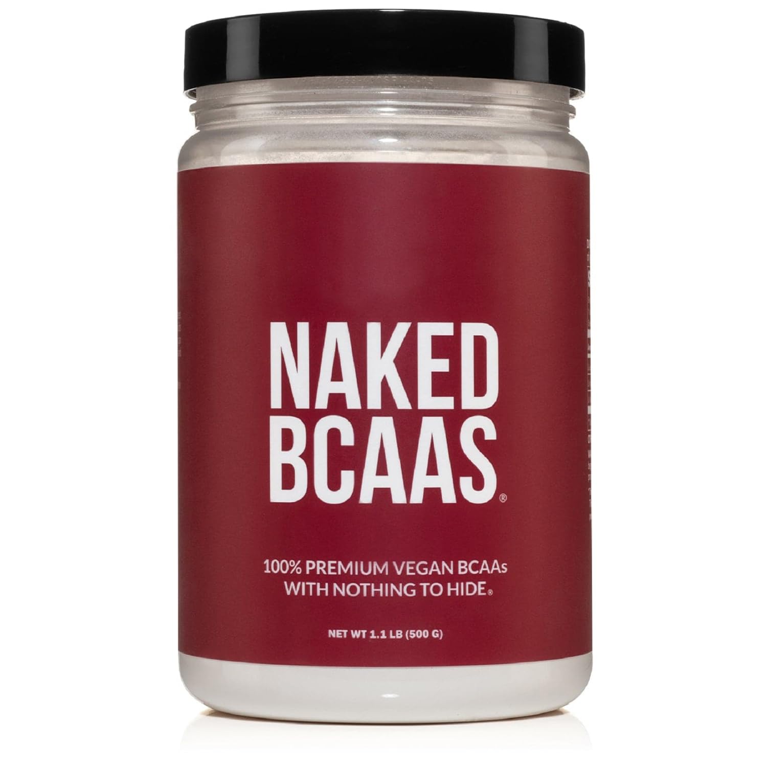 NAKED BCAAs Amino Acids Powder, Only 1 Ingredient, Pure 2:1:1 Formula, Vegan Unflavored Branched Chain Amino Acids, Instantized All Natural BCAA Supplement - 500 Grams, 100 Servings NAKED uk supplements