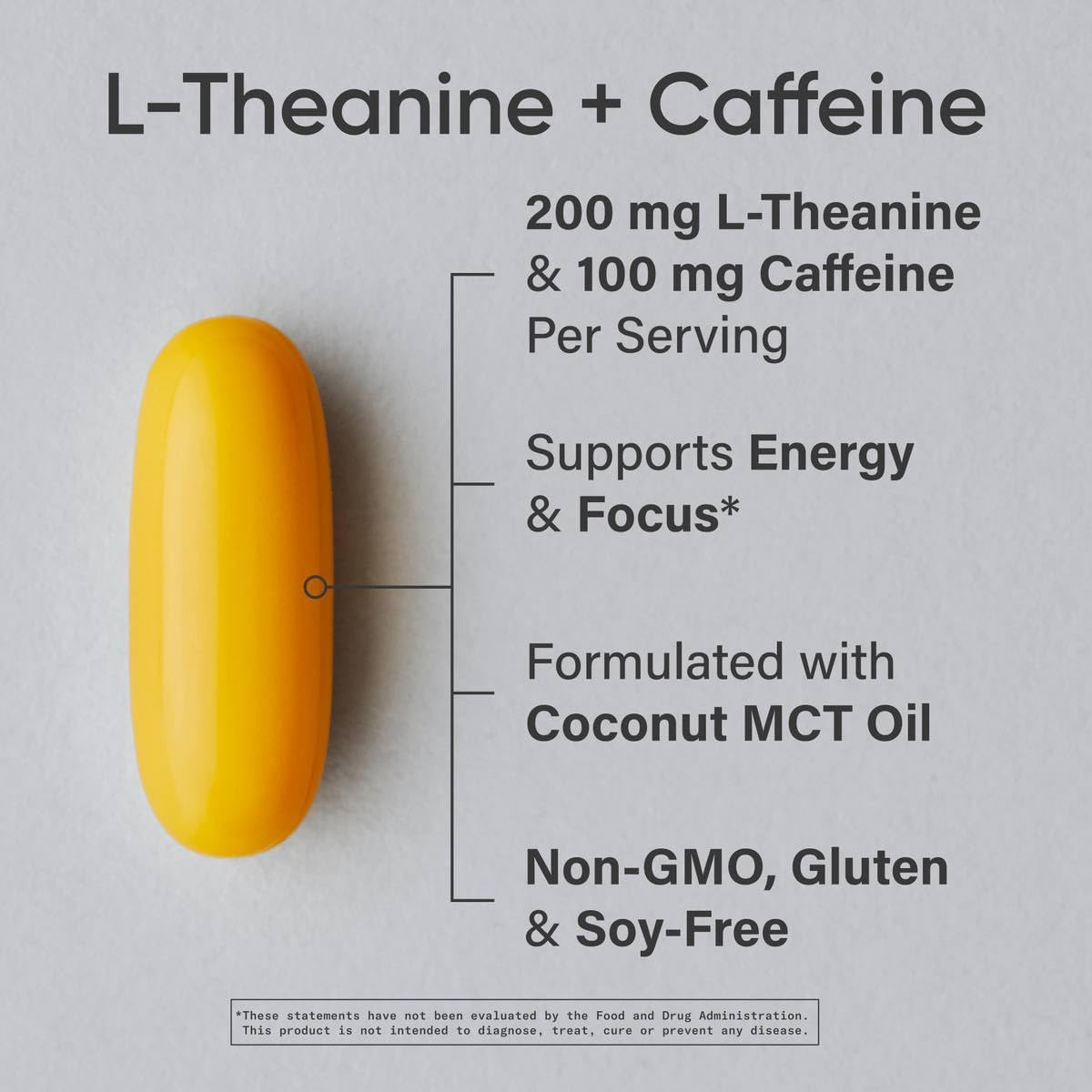 Sports Research L-Theanine Supplement with Caffeine & Coconut MCT Oil - Focused Energy, Alertness & Relaxation Without Drowsiness - 200mg L Theanine, 100mg Organic Caffeine - 60 Liquid Softgels Sports Research uk supplements