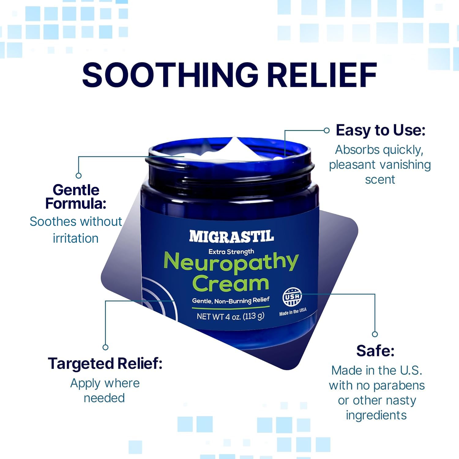 Basic Vigor Migrastil Neuropathy Relief Cream Extra Strength for Feet, Legs, and Hands. Made in The USA. Vegan and Cruelty-Free, Non-Greasy, Gentle, Non-Burning with Cooling Effect (4 oz.) Basic Vigor uk supplements