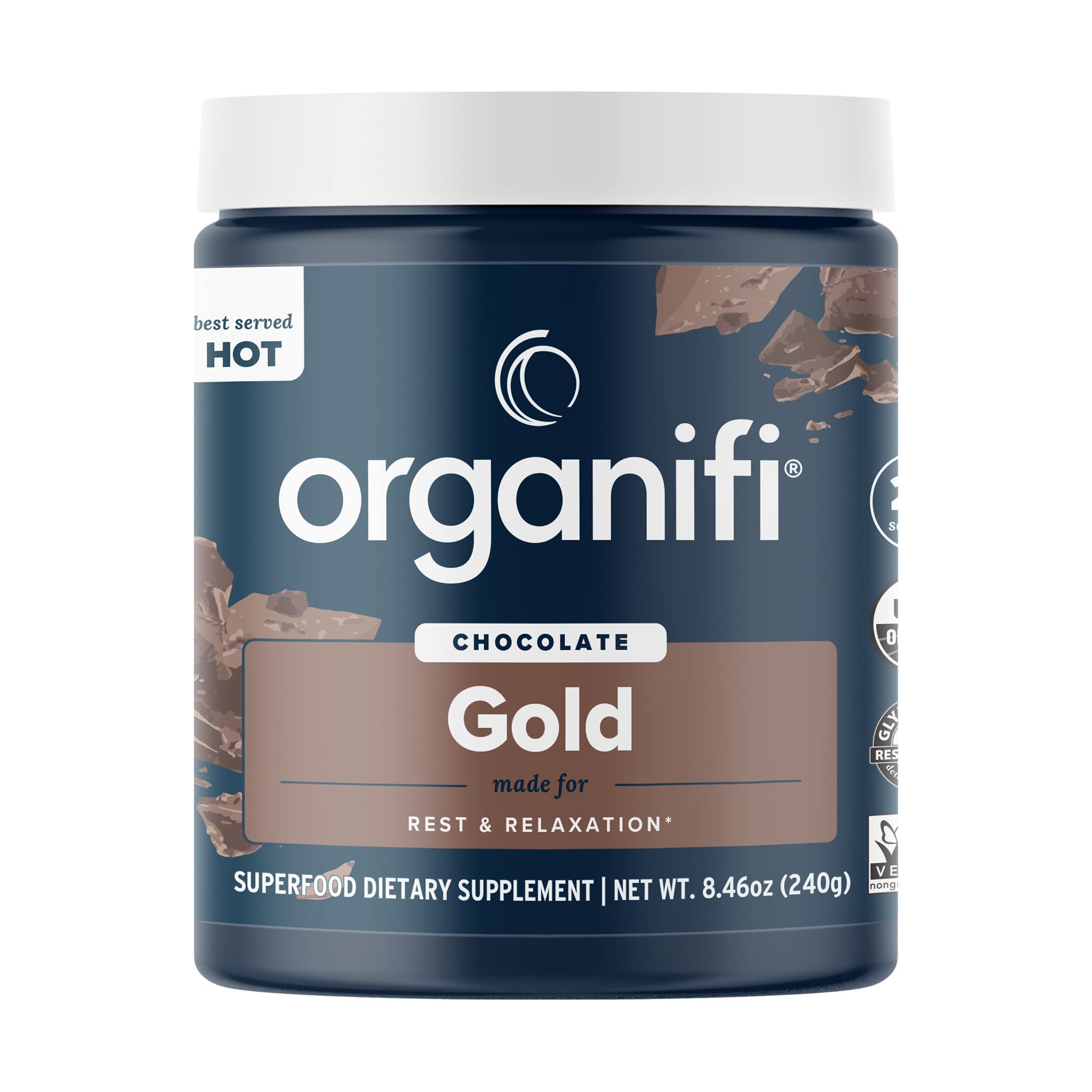 Organifi - Gold Chocolate - Superfood Supplement Powder - 20 Day Supply - Supports Rest Organifi uk supplements