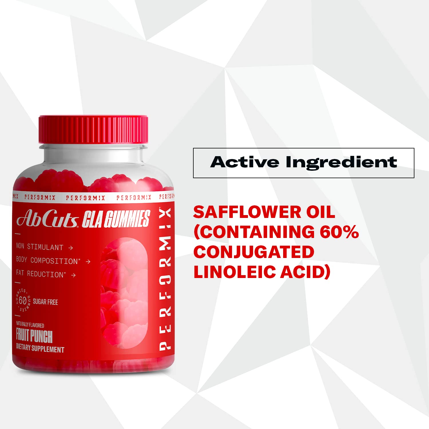 PERFORMIX AbCuts CLA Gummies - 60 Gummies, Fruit Punch - Non-Stimulant PERFORMIX uk supplements