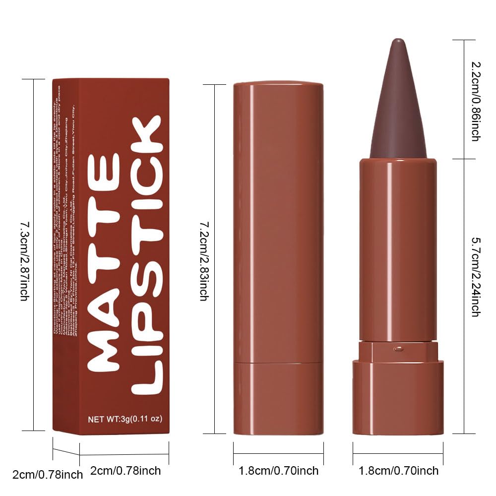 BINGBRUSH 2-in-1 Gradient Dark Brown Lip Liner & Lipstick Combo,Matte Longwear Waterproof Lip Pencil with Cone Tip,Smudge Proof Crayon for Flawless Ombre Contour,Women's Long Lasting Makeup Set BINGBRUSH uk supplements