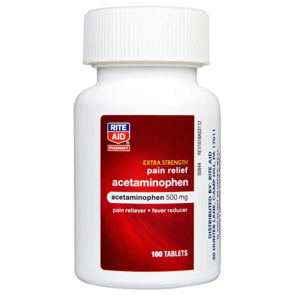 Rite Aid Extra Strength Acetaminophen Easy Tabs Tablets, 500 mg - 100 Count | Pain Reliever & Fever Reducer | Migraine Relief Products | Joint Pain Relief | Muscle Pain Relief | Menstrual Pain Relief Rite Aid uk supplements