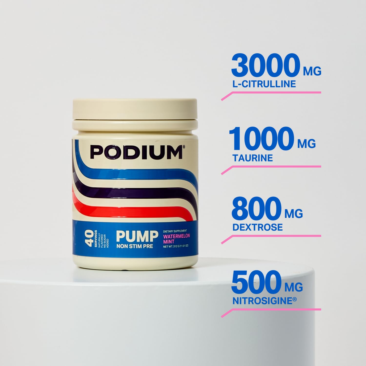 Podium Nutriton, Pump, Stimulant Free Pre-Workout, 40 Servings (Watermelon Mint) Podium Nutrition uk supplements