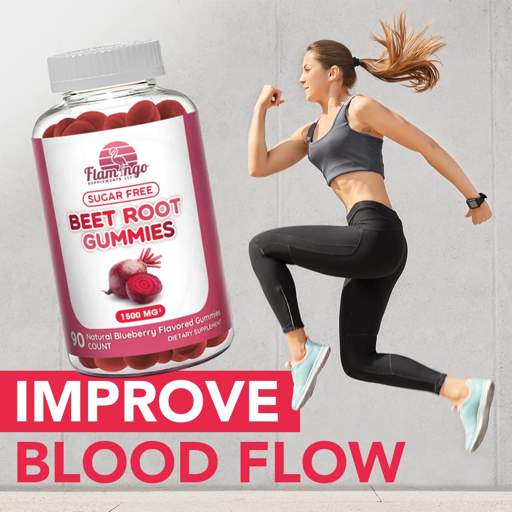 Sugar Free Nitric Oxide Beet Root Gummies (1500 mg)- Beet Root Chewables for Athletic Flamingo Supplements uk supplements