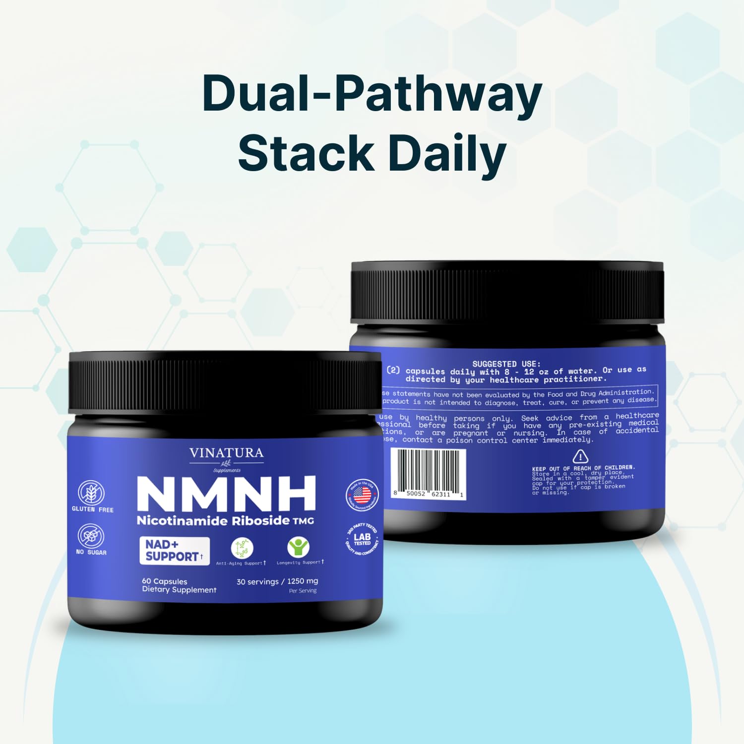 VINATURA NMNH (NMN Supplement Alternative) Nicotinamide Riboside & TMG - NAD Supplement for Anti-Aging - 60 Capsules VINATURA uk supplements