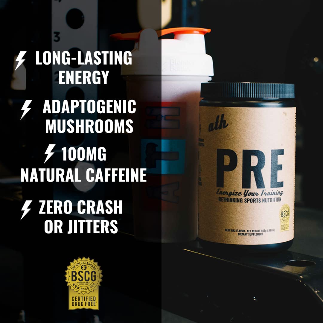 ATH PRE, Natural Plant Based Pre Workout, Low Caffeine, Low Stim, Pump, Clean Ingredients ATH uk supplements