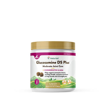 NaturVet – Glucosamine DS Plus - Level 2 Moderate Care – Supports Healthy Hip & Joint Function – Enhanced with Glucosamine, MSM & Chondroitin – for Dogs & Cats–120 Soft Chews NaturVet uk supplements