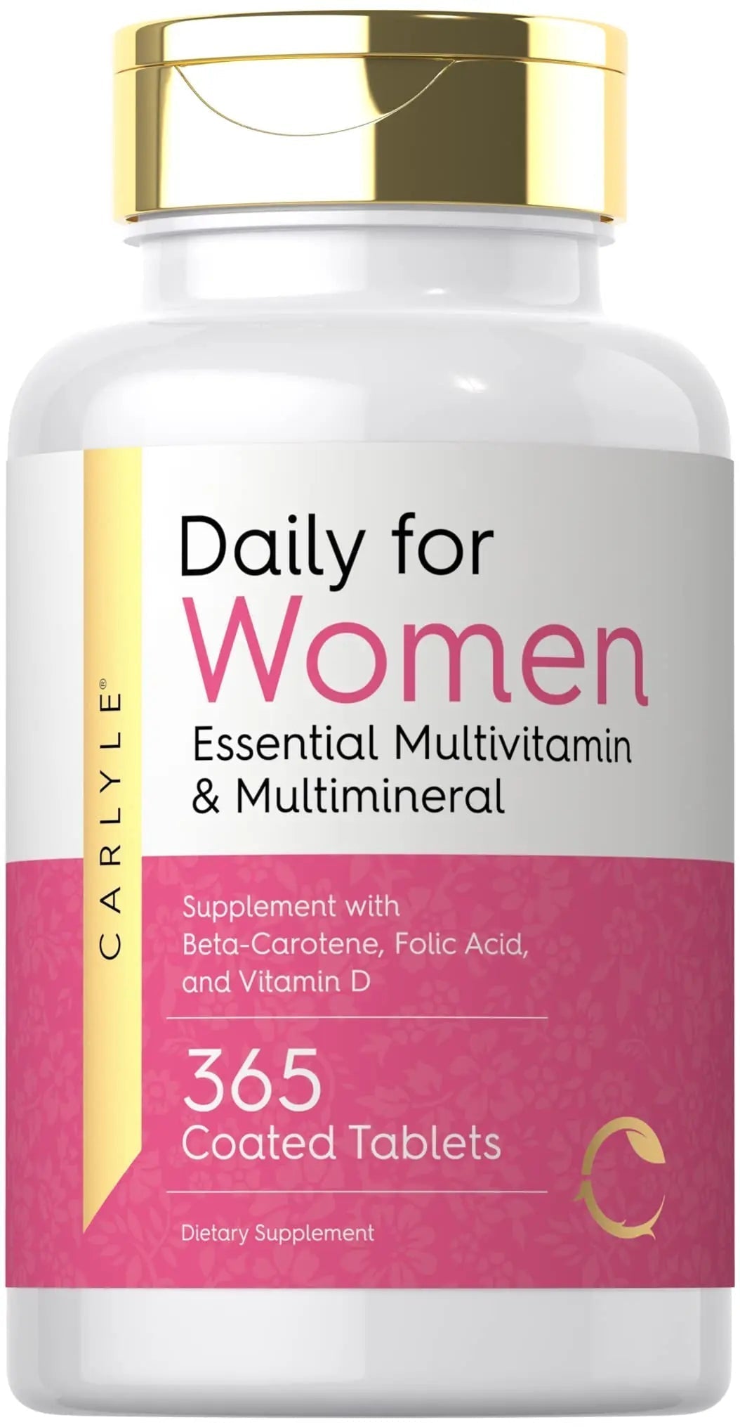 Carlyle Women's Daily Multivitamin and Multimineral Supplement | 365 Tablets | Beta-Carotene, Folic Acid and Vitamin D | Non-GMO, Gluten Free Pills Carlyle uk supplements