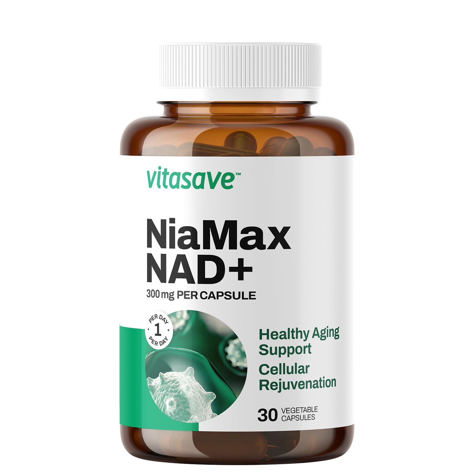 Vitasave NiaMax NAD+ Supplement – 300mg Niacinamide Riboside per Capsule – High-Potency NAD+ Precursor for Energy, Healthy Aging & Metabolic Function – Vegan, Non-GMO, Gluten-Free (30 Capsules) Vitasave uk supplements