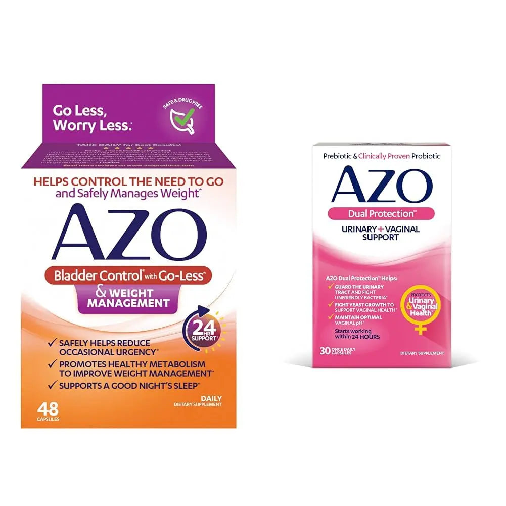 AZO Bladder Control with Go-Less® & Weight Management Dietary Supplement & Dual Protection | Urinary + Vaginal Support* AZO uk supplements