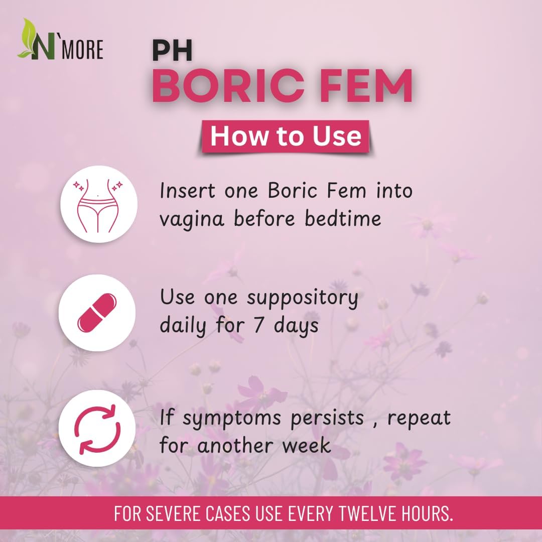 N'More Boric Acid Vaginal Suppositories- 100% Pure - Made in USA- Boricfem Vaginal Health Supplement- 30 Servings (Pack of 1) N'More uk supplements