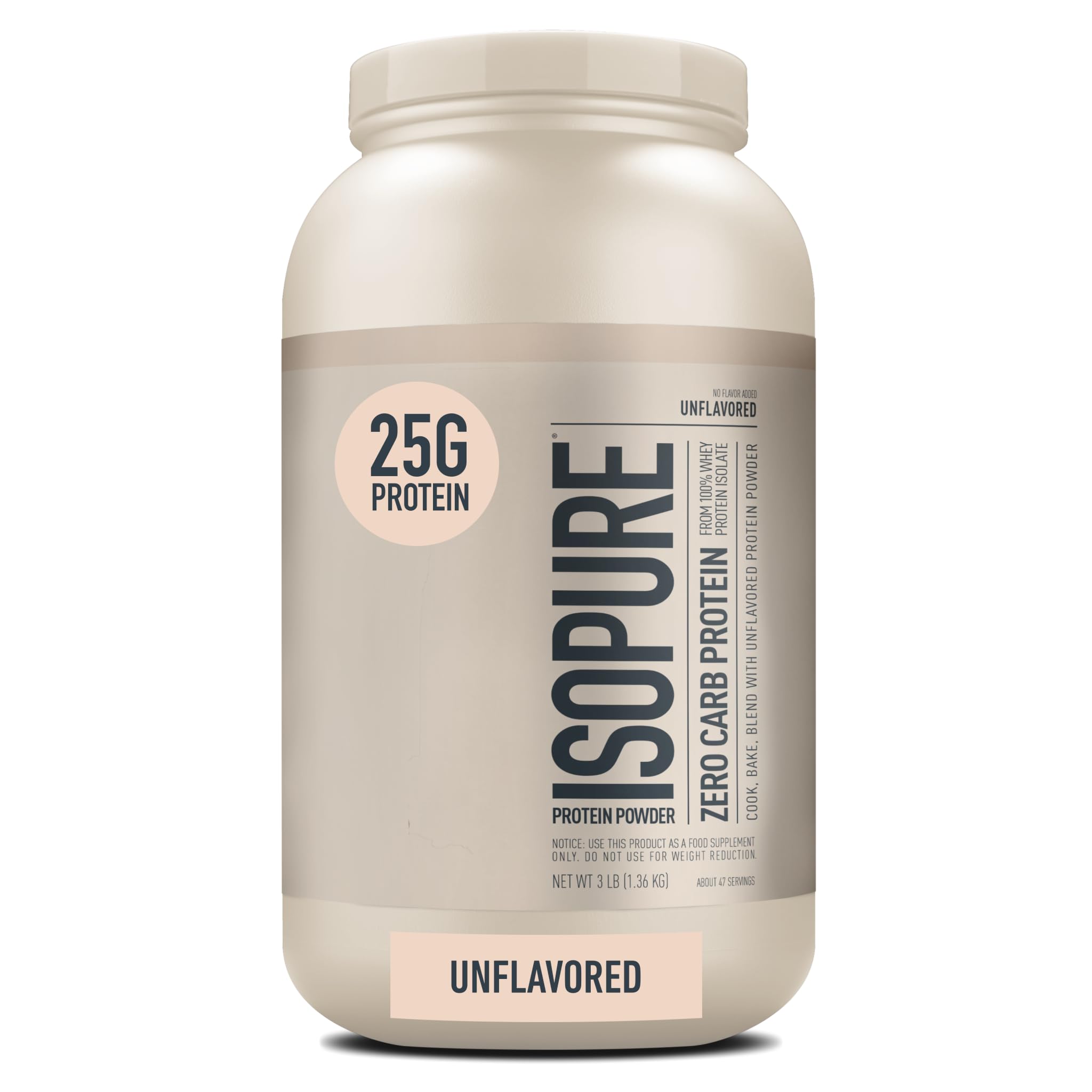 Isopure Unflavored Protein, 25g Whey Isolate, Zero Carb & Keto Friendly, 47 Servings Isopure uk supplements